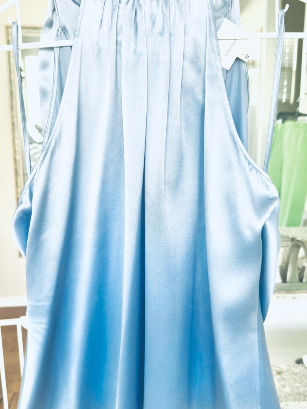 Silk Baby Blue Halter Blouse
